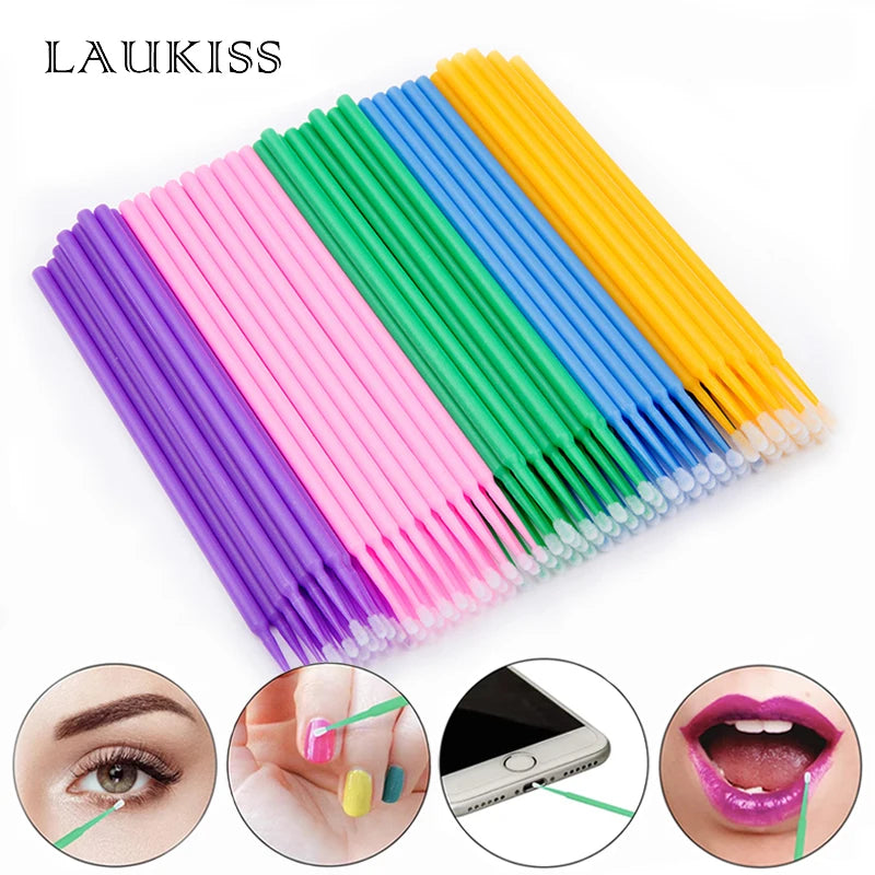 Eyelash Extension Cleaning Swabs 500pcs Microbrush Applicators Lash Lift Remover