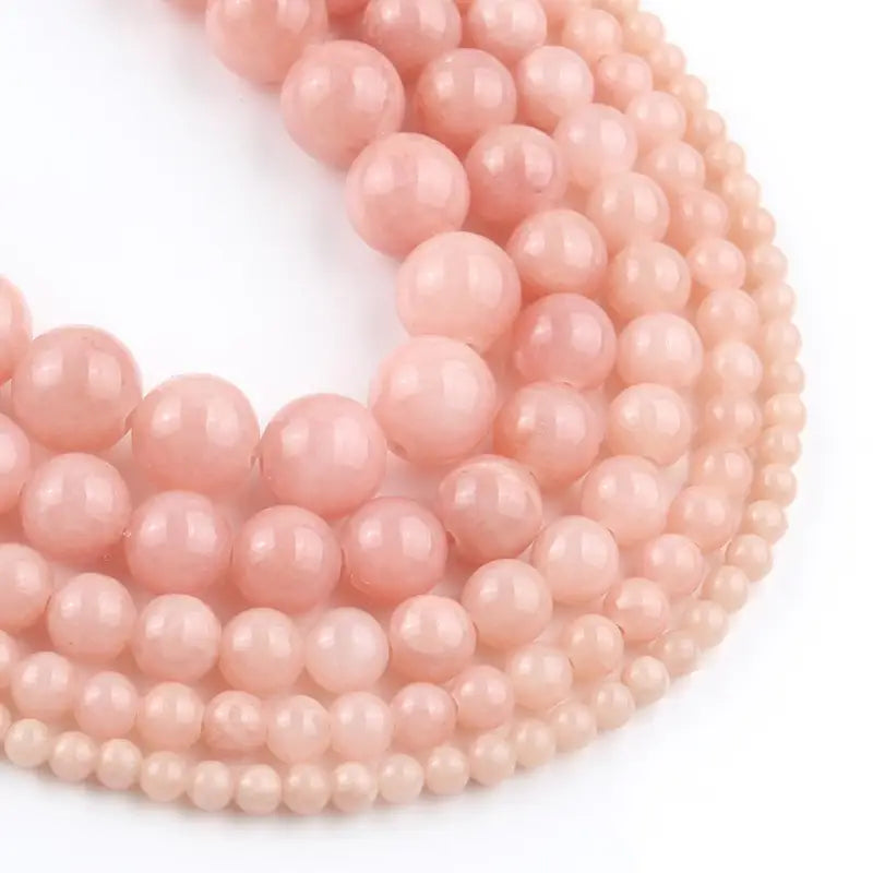Natural Light Pink Jade Beads - Round Loose Spacer Beads for Jewelry Making 4-12mm, 15 Inch Strand