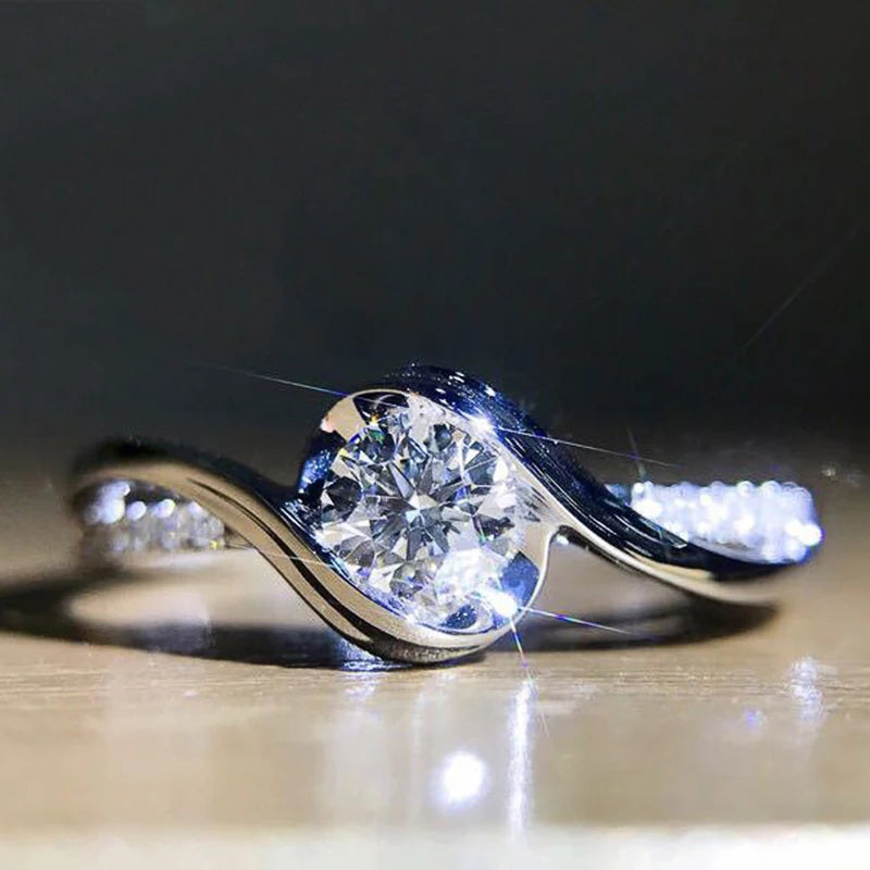 Silver Color Ring with Cubic Zirconia for Women - Versatile Fashion Jewelry