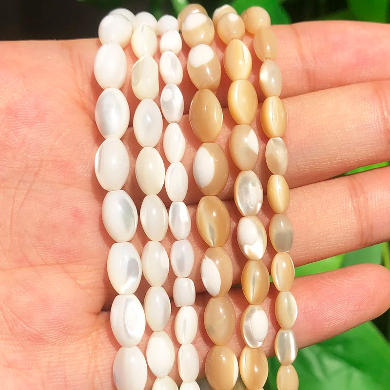 Mother of Pearl Mop Shell Beads Rice Shape Spacer Beads for Jewelry Making