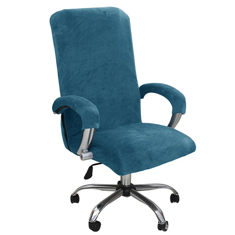 Elastic Velvet Chair Cover Set with Armrest Protectors for Office & Cafe Chairs