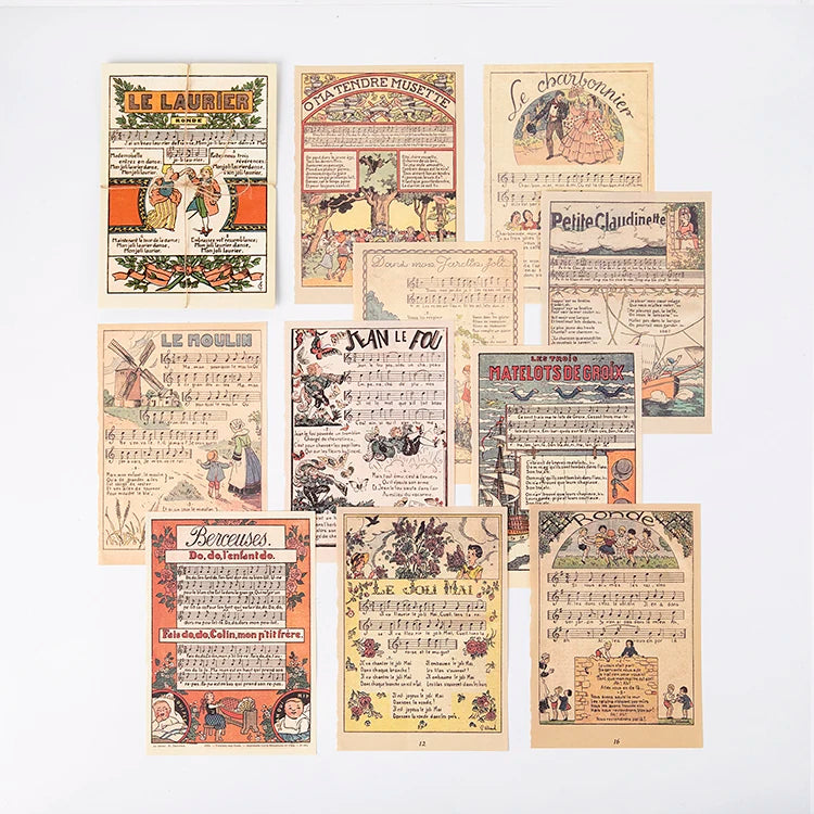 10 Pcs Vintage Old Book Page Scrapbooking Paper Decorations DIY Retro Backgrounds