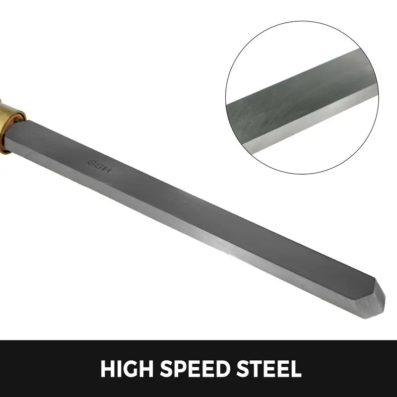 Wood Lathe Chisel Set 8 Pieces with Storage Case - High Speed Steel Blades, 16.14" Length, Wooden Handles, Optional Colors