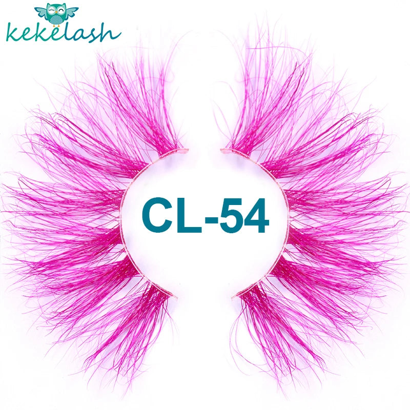 Rainbow Mink Eyelash Strips - 25mm Long, Bulk Party & Cosplay Makeup Lashes
