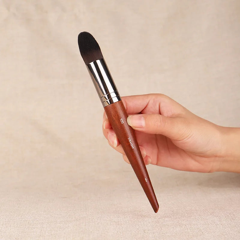 Makeup Brushes Set for Eyeshadow Blending and Face Application - Wooden Handles