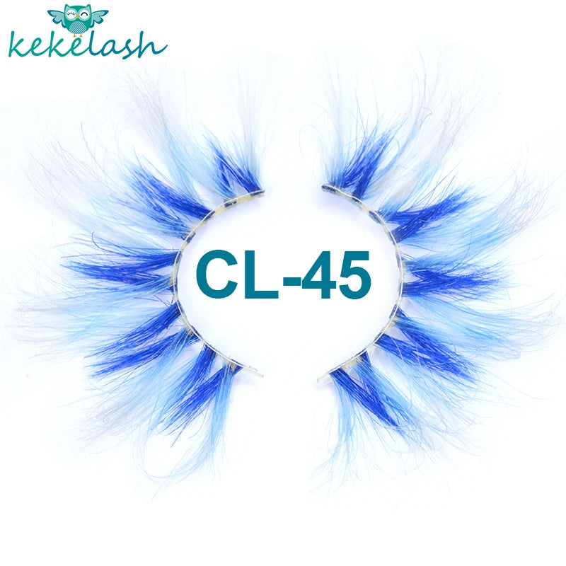 Rainbow Mink Eyelash Strips - 25mm Long, Bulk Party & Cosplay Makeup Lashes