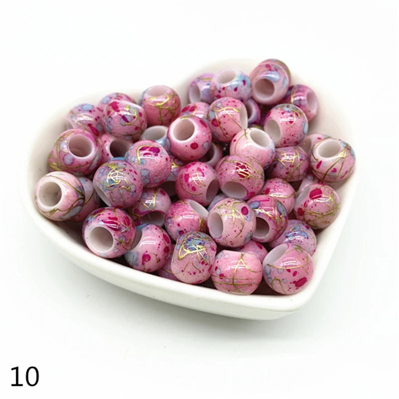 50pcs 10mm Acrylic Beads for Jewelry Making Loose Beads Craft Supplies