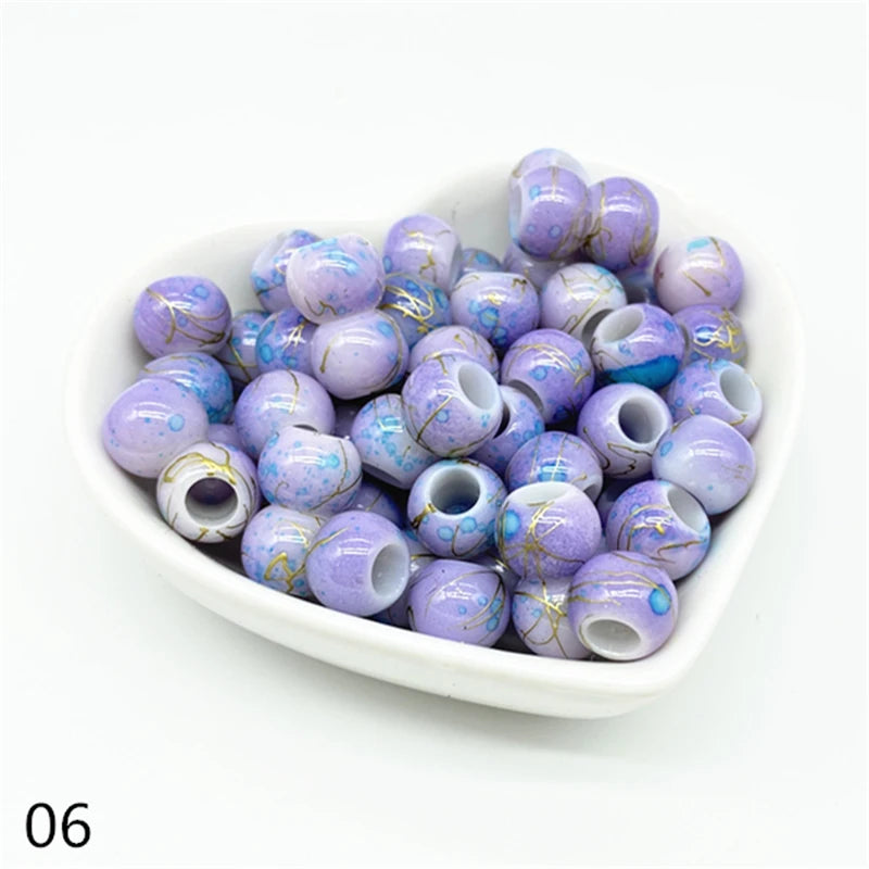 50pcs 10mm Acrylic Beads for Jewelry Making Loose Beads Craft Supplies