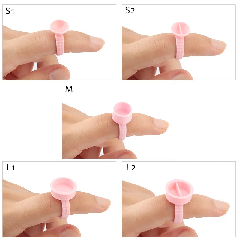 Disposable Plastic Glue Rings for Permanent Makeup and Lash Extensions - 100pcs