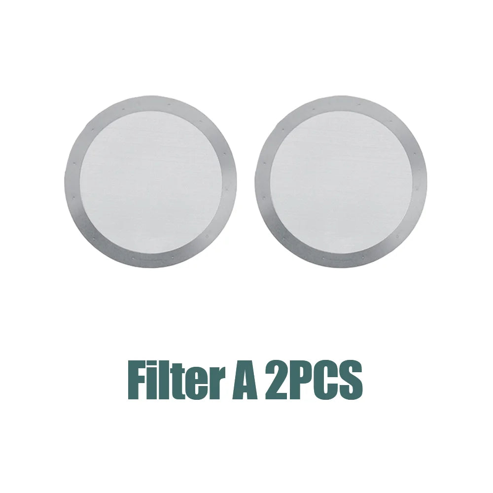 Reusable 61mm Metal Mesh Coffee Filter Set for Aeropress - Stainless Steel, Universal Fit