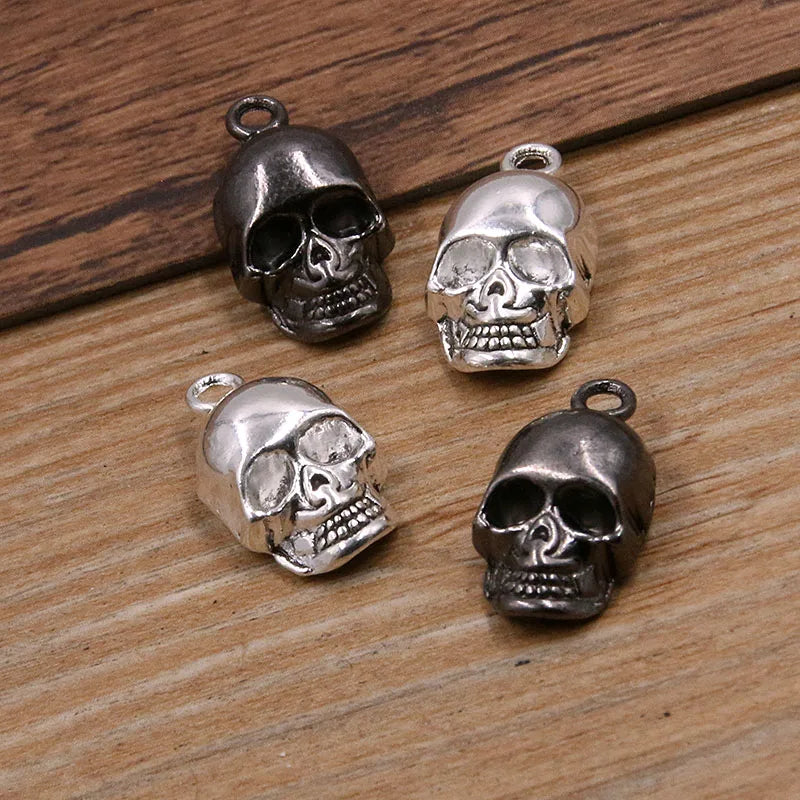 10Pcs Skull Ghost Charms for Halloween Jewelry DIY Vintage Pendants