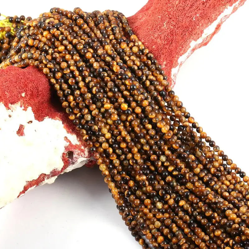 Natural Stone Beads for Jewelry Making - Tiger Eye 2mm & 3mm Beads