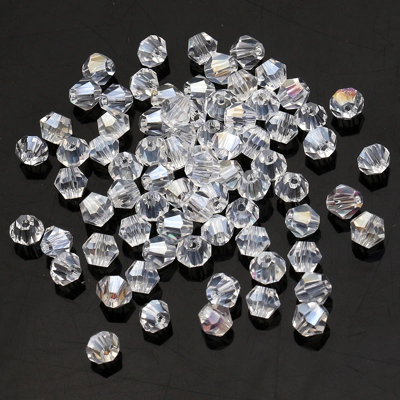 Mixed Color Czech Bicone Glass Beads for Jewelry Making - 2mm to 10mm
