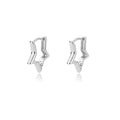 Geometric Star Hoop Earrings for Women Stainless Steel Hypoallergenic Jewelry Gift