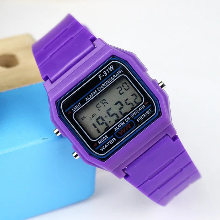 Kids Digital Watch with Silicone Strap LED Chronograph Alarm for Children