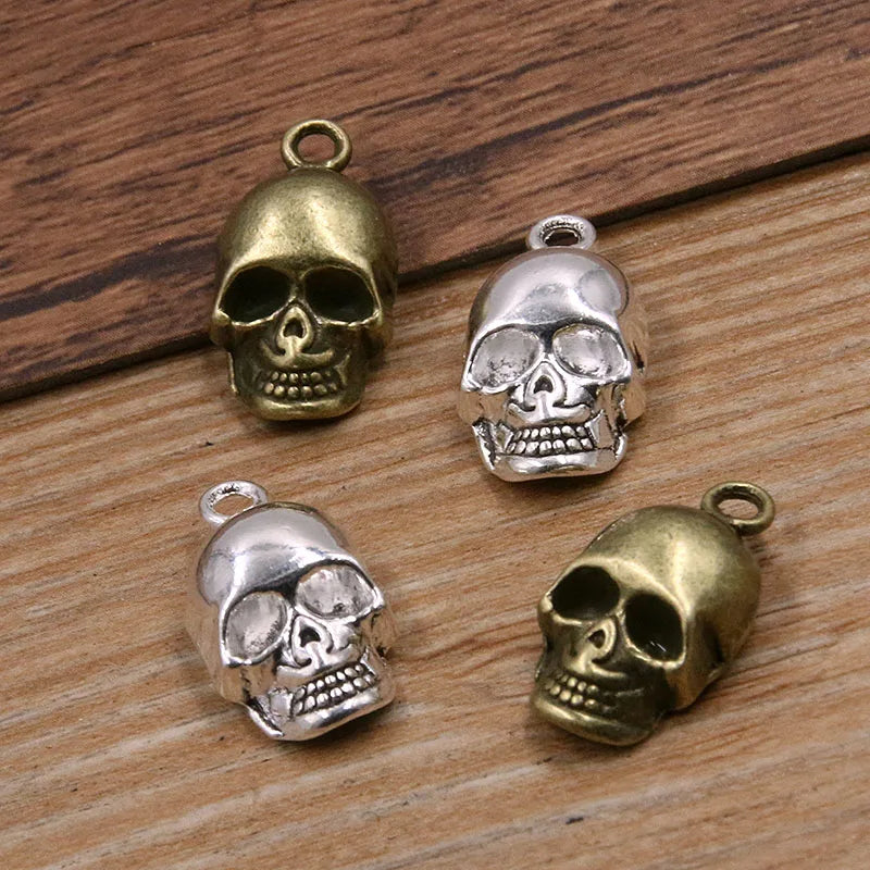 10Pcs Skull Ghost Charms for Halloween Jewelry DIY Vintage Pendants