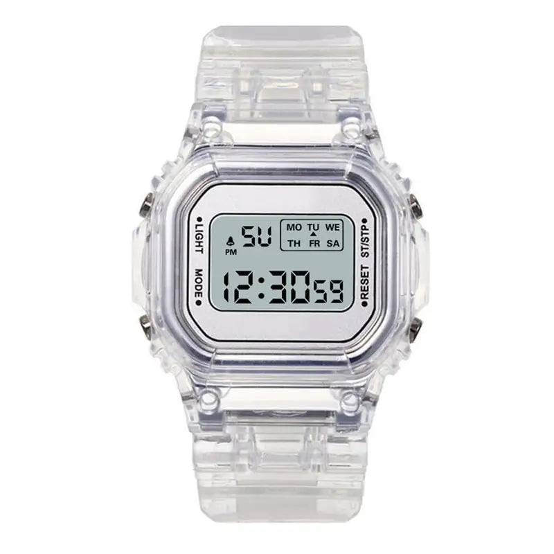 Women's LED Digital Watch - Rose Gold Silicone Casual Ladies Watch