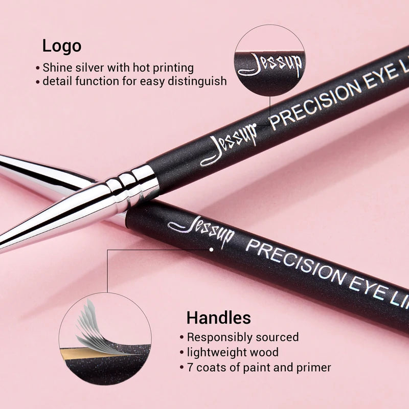 Precision Eyeliner Brush - Fine Synthetic Tip for Eye Makeup, Jessup S140