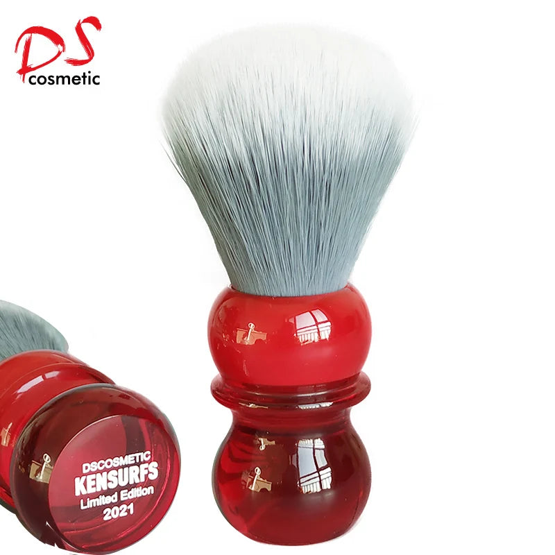 Gentle Hair Shaving Brush with Red Resin Handle & Synthetic Gray Hair for Men