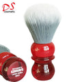 Gentle Hair Shaving Brush with Red Resin Handle & Synthetic Gray Hair for Men