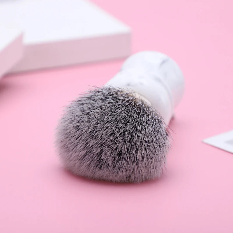 Synthetic Hair Shaving Brush with Marble Handle - 24mm Knot, Travel Friendly