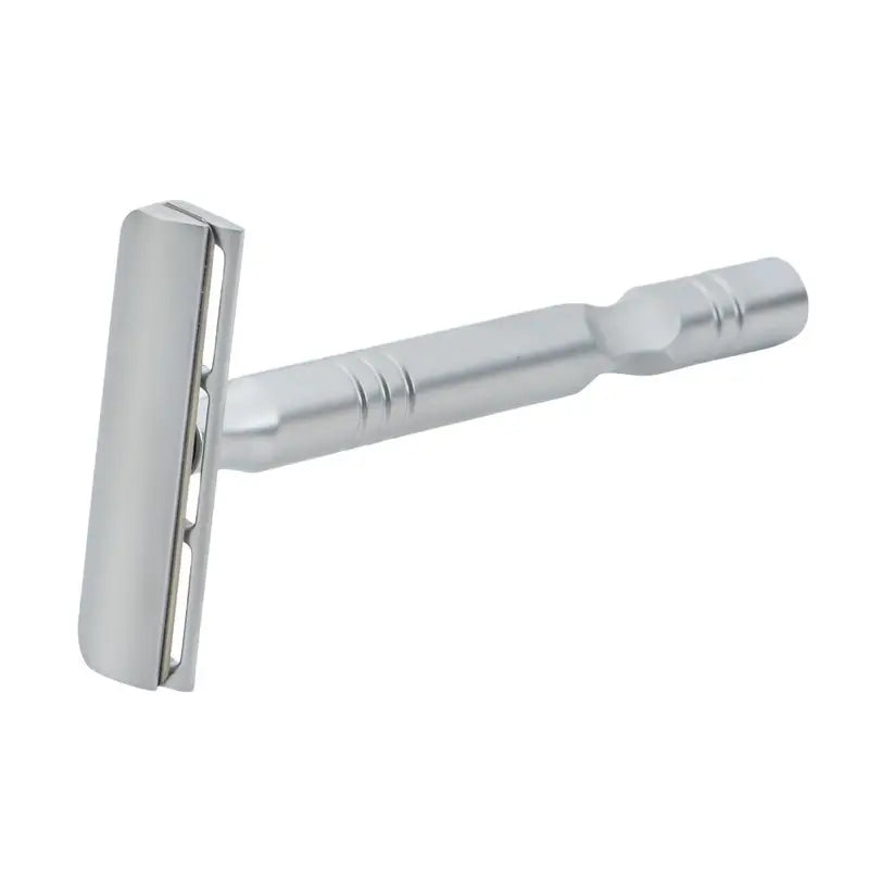 Safety Razor with Excalibur Single-Edge Blade - Matte Chrome Men’s Shaving Razor
