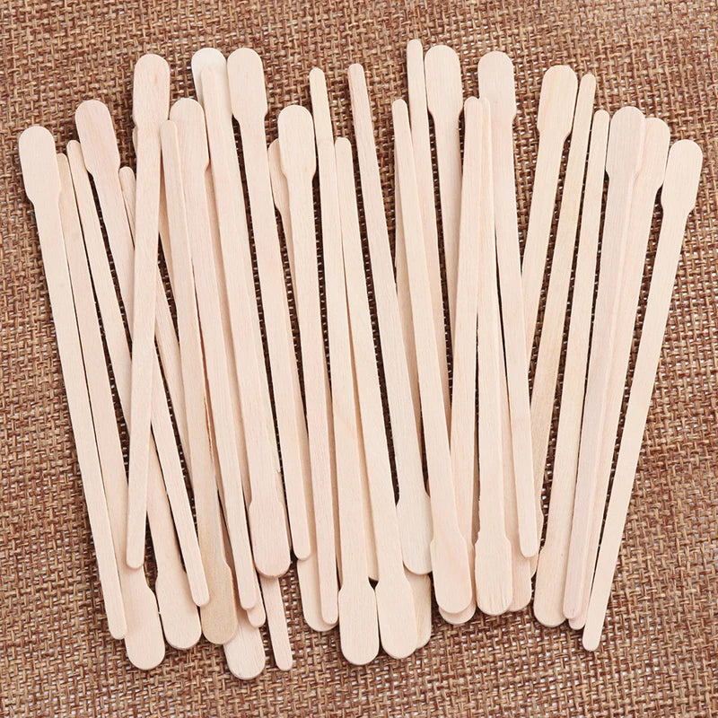 Wooden Wax Applicator Sticks for Hair Removal 100 Pieces - Body & Face Use