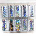 Metal Nail Foils for Transfer & Nail Art Decor - Chameleon, Neon & Champagne Wraps