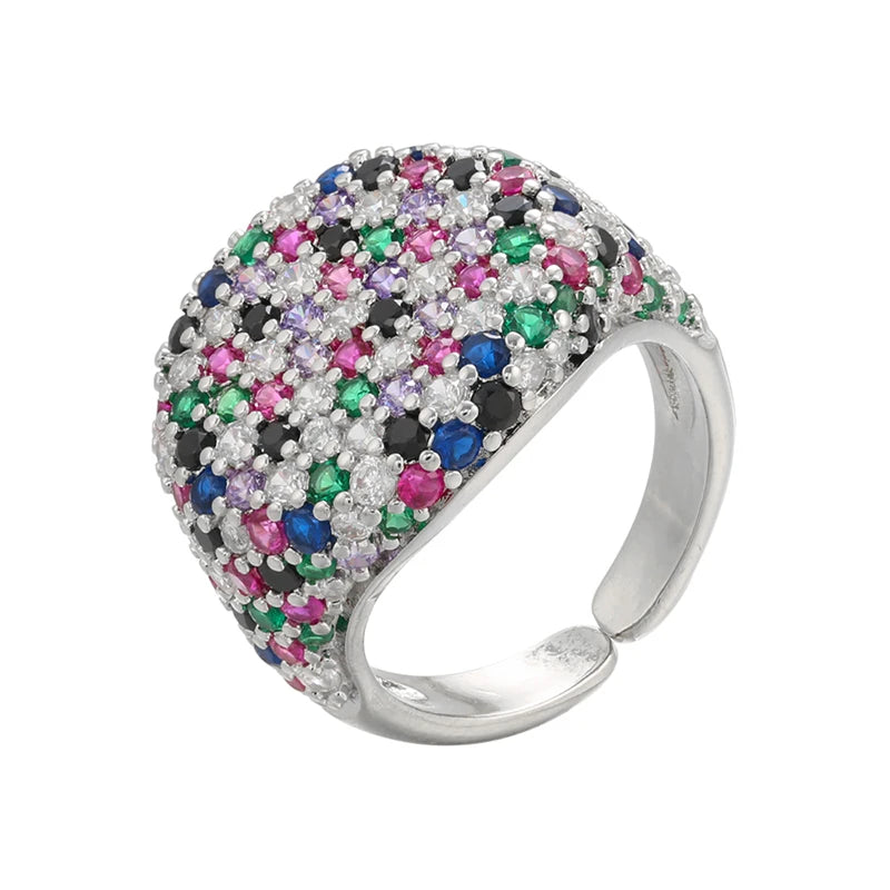 Fashion Crystal Ring for Women - Gold & Silver Open-Style Jewelry
