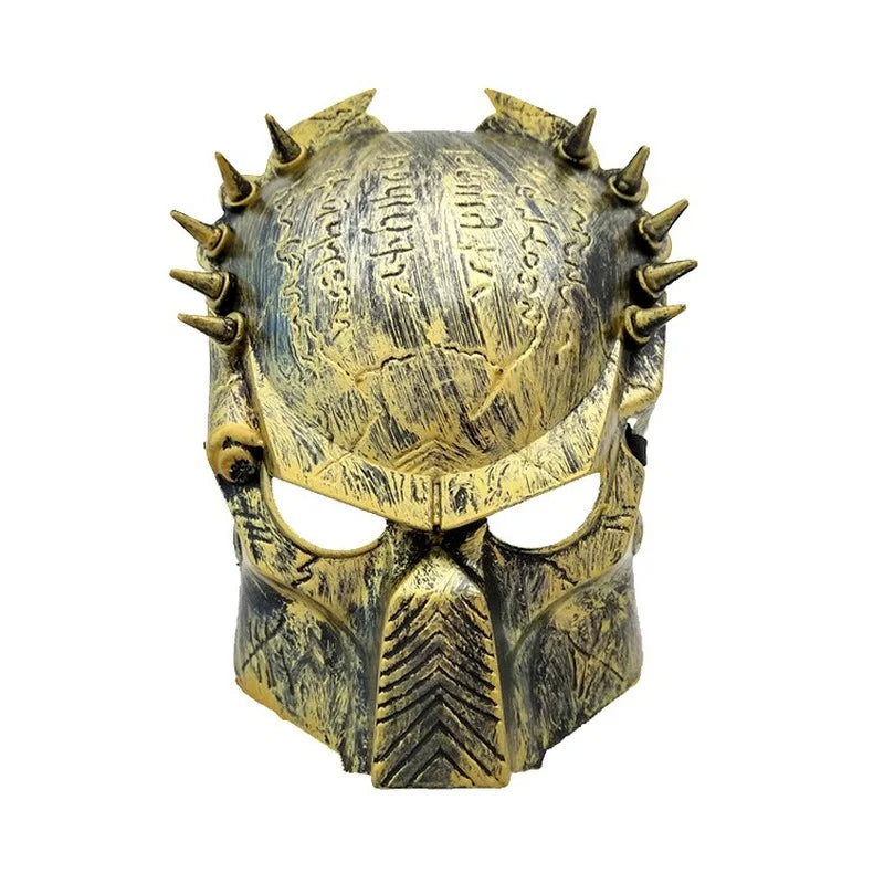 Steampunk Predator Mask Halloween Cosplay Iron Mask with Rivet Details