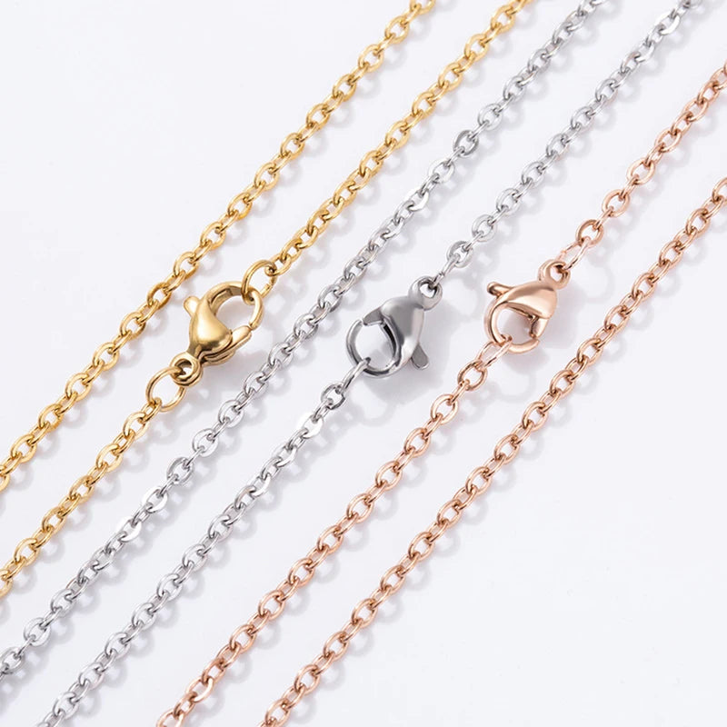 Stainless Steel Necklace Link Chain 1.5/2mm DIY Jewelry Making Accessories 5M