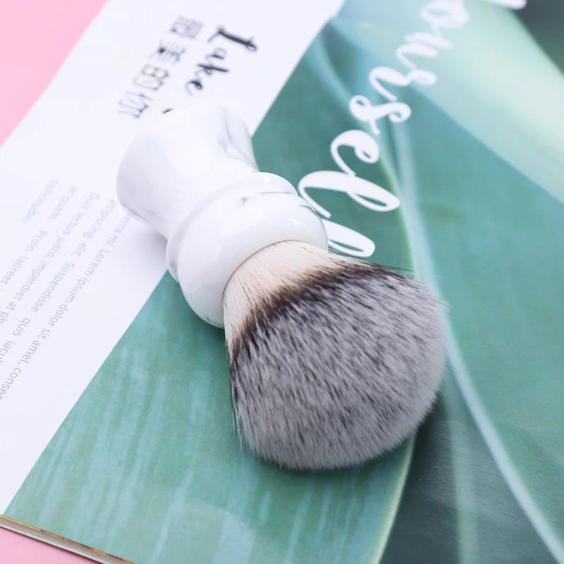 Synthetic Hair Shaving Brush with Marble Handle - 24mm Knot, Travel Friendly