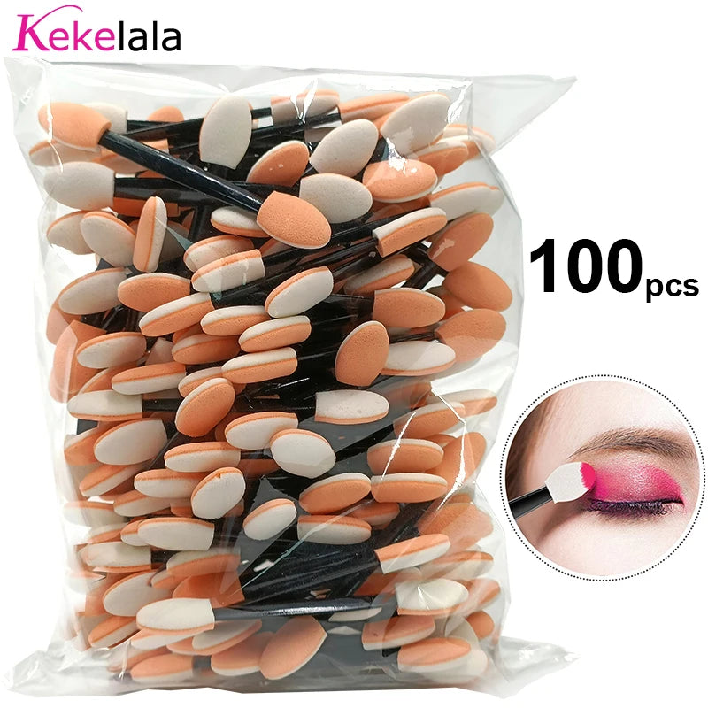 100 Pcs Makeup Sponges Eyeshadow Applicators Mini Tools Bulk Portable