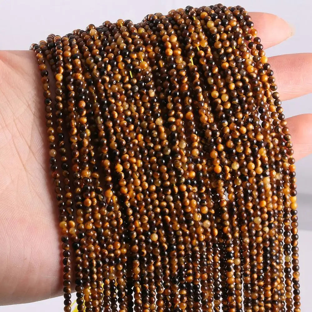Natural Stone Beads for Jewelry Making - Tiger Eye 2mm & 3mm Beads