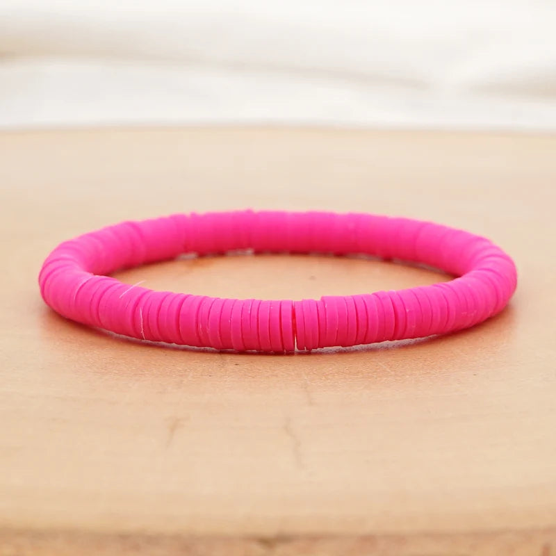 Handmade Colorful Polymer Clay Bracelets Boho Bead Jewelry for Men & Women