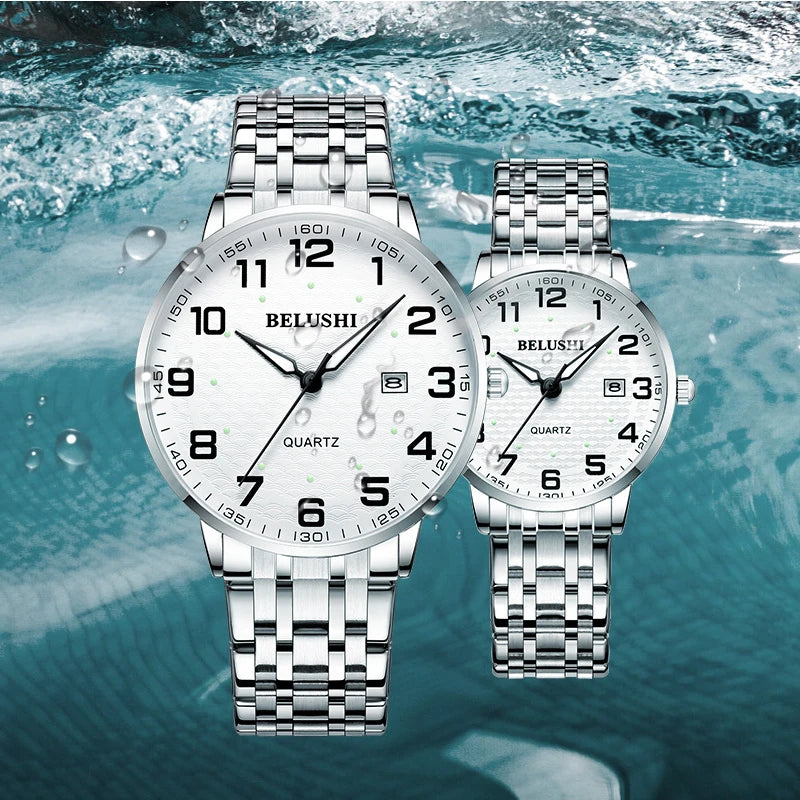 Large Dial Waterproof Elderly Watch 41mm Quartz Wristwatch for Men