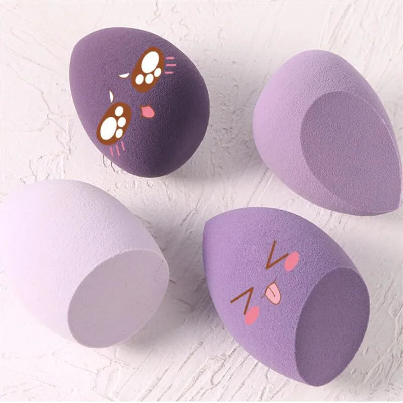 4PCS Makeup Sponge Set - Soft Cosmetic Puff for Foundation & Powder