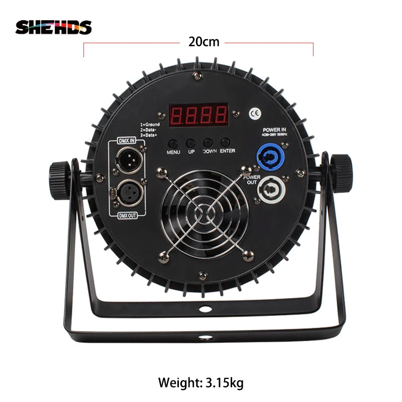 LED Flat Par Stage Lighting 18x18W RGBWA+UV DMX512 DJ Disco Party Light