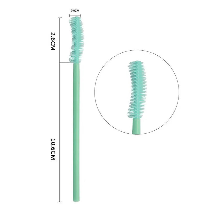 50 Pcs Disposable Silicone Eyelash Brush Applicators for Lash Extensions & Makeup