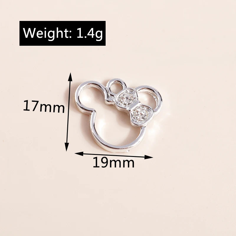 Crystal Mouse Charms Pendants for Jewelry Making 10pcs - Necklace Bracelet DIY Accessories