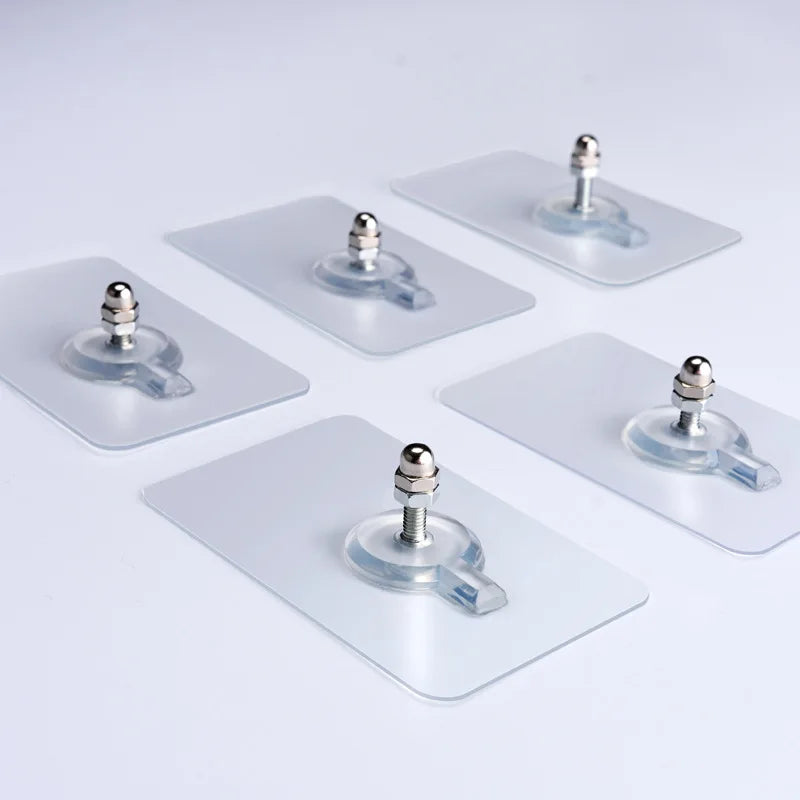 Self-Adhesive Wall Hook Set for Pictures Keys and More - Clear & Durable