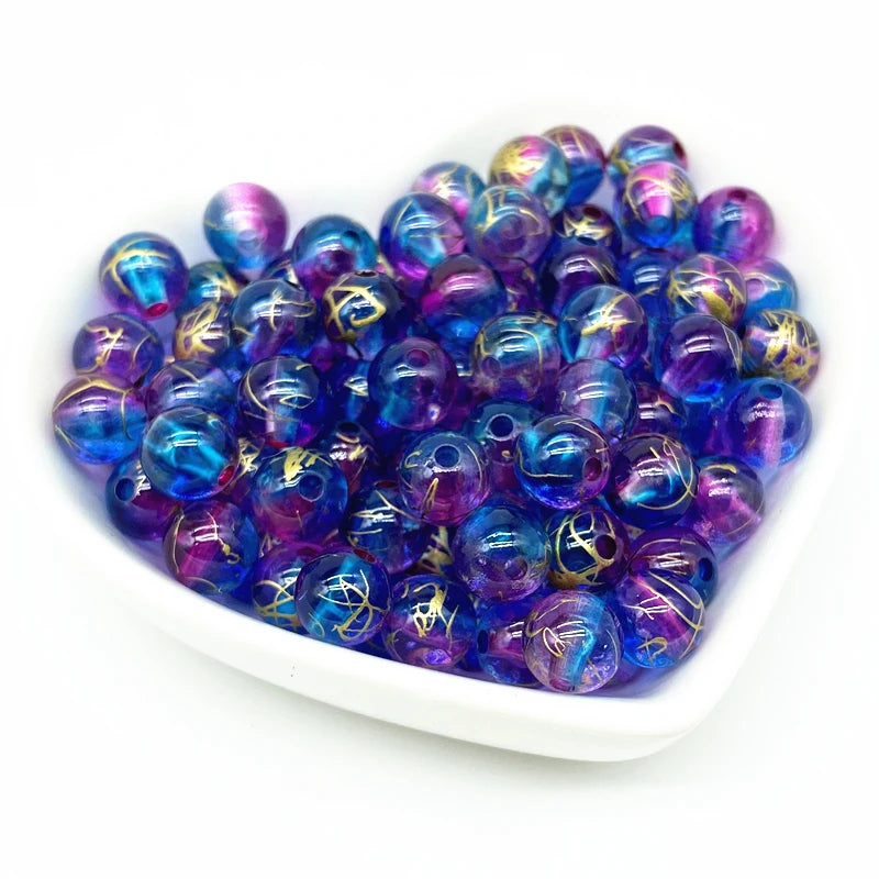 50pcs 8mm Double Color Acrylic Beads for Jewelry Making Handmade DIY