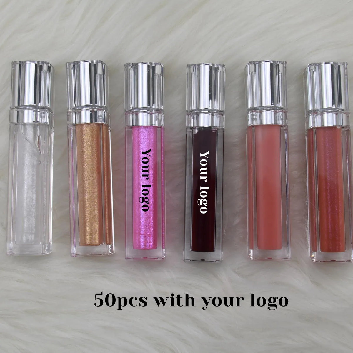 Customized Vegan Lip Gloss Wholesale Moisturizing Clear Makeup Liquid Lipstick with Glitter