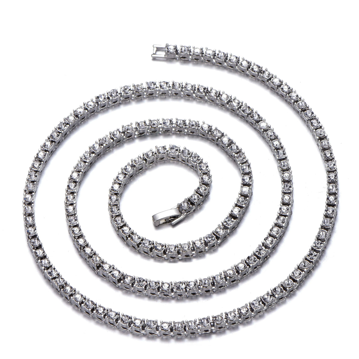 Men's and Women's Iced Out Tennis Chain Necklace Bracelet Set – Hip-Hop Jewelry