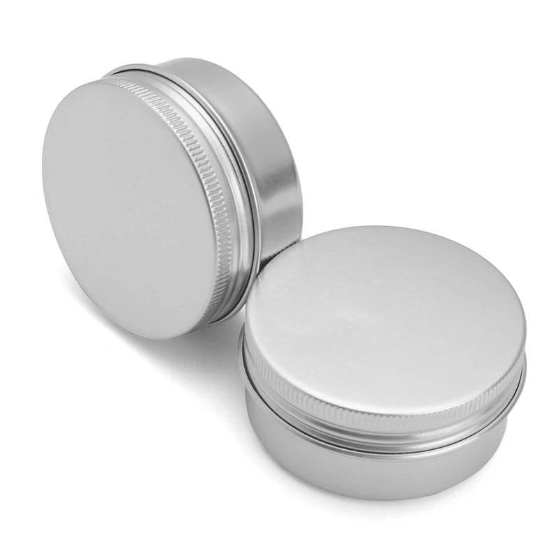 Round Aluminum Storage Cans with Screw Top Lids for Lip Balm Beard Oil 5-100ml