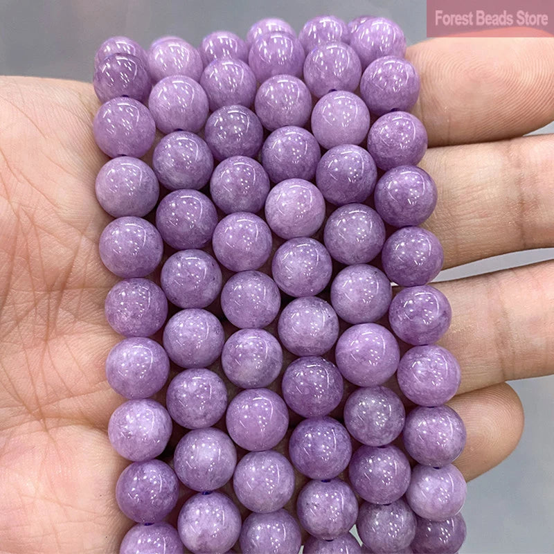 Light Purple Jasper Beads for Jewelry Making - Round Natural Stone 6-12mm, 15" Strand
