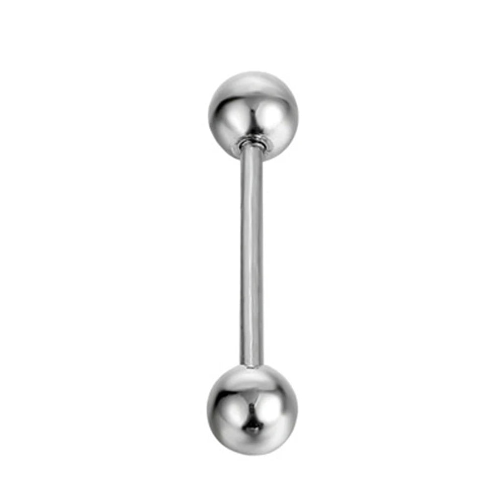 16pcs Stainless Steel Nipple & Tongue Piercing Rings - 14G, Straight Barbell, Multiple Lengths