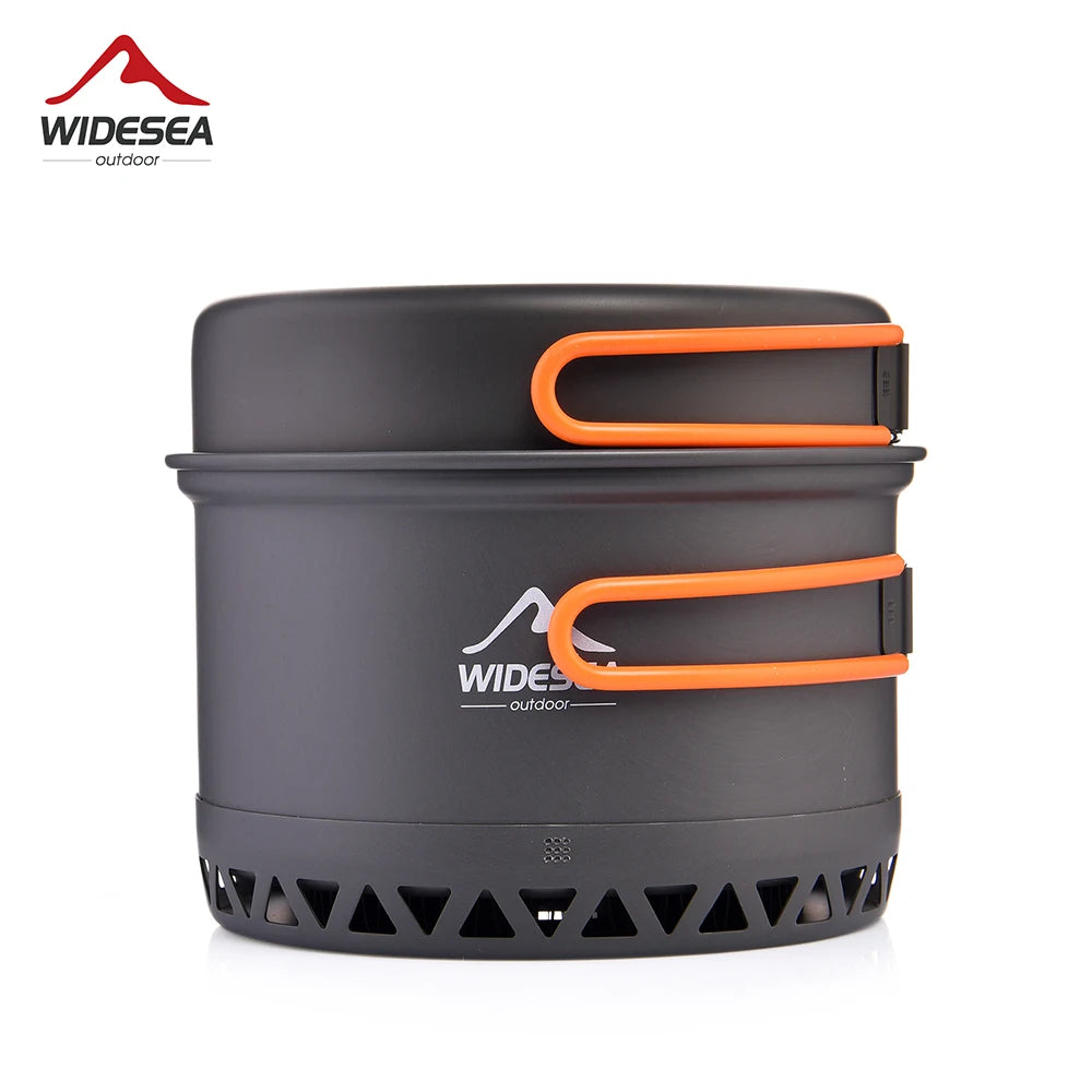 Camping Cookware Set 1.3L & 2.3L Hard Anodized Aluminum for 2-3 Persons