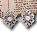 4pcs Silver Plated Metal Retro Gossip Mirror Connector Jewelry Craft Supplies 49x35mm