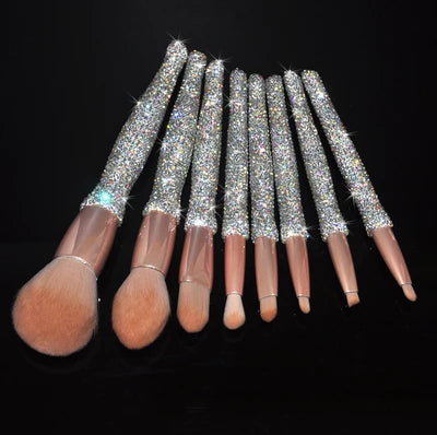 8-Piece Makeup Brush Set with Storage Tube - Blush Foundation Eye Lip Brushes